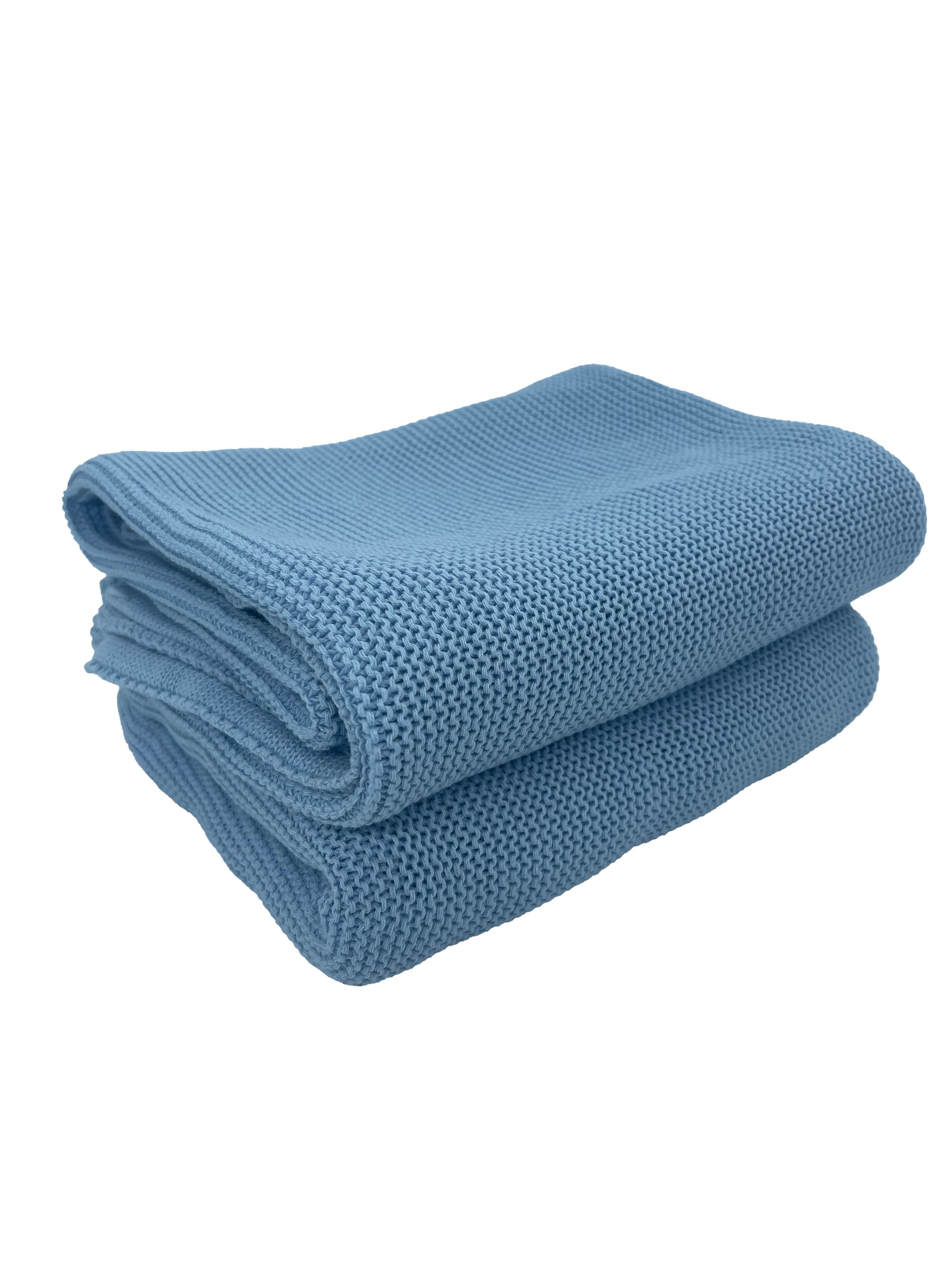Light Blue Personalised Baby Blanket - side angle