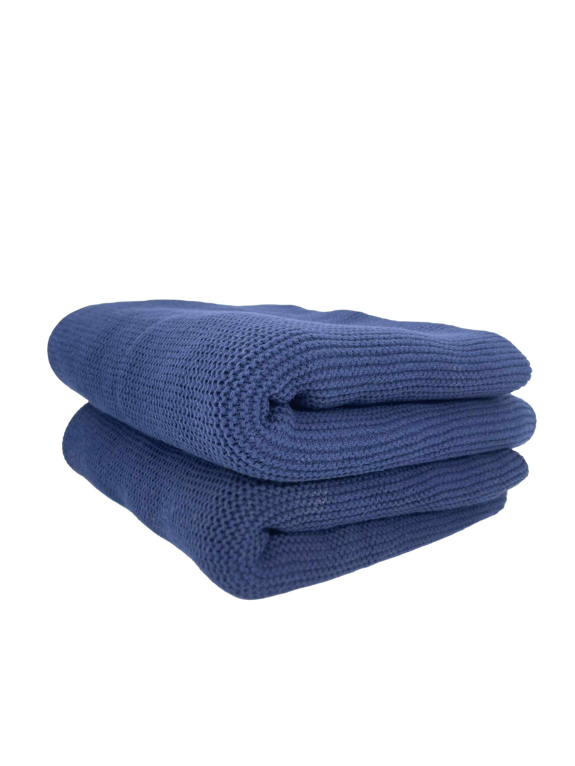 Navy Blue Personalised Baby Blanket - Side angle